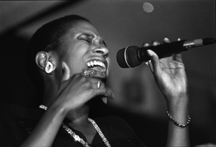 Photograph of Hope Morgan singing